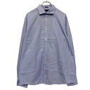 【中古】【古着】 TOMMY HILFIGER 長袖 シャツ XL 位 ブルー トミーヒルフィガー ビッグサイズ 織柄 古着卸 アメリカ仕入 a505-7064