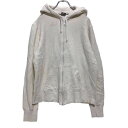 【中古】【古着】 NIKE ロゴ スウェットトレーナー L ホワイト ナイキ フーディ ジップアップ ポケット 古着卸 アメリカ仕入 a505-7137