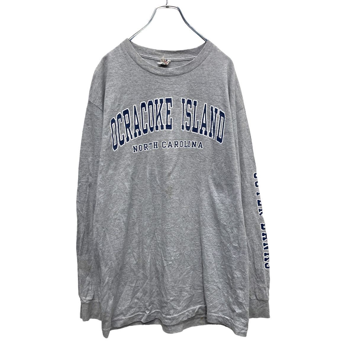 【中古】【古着】 ALSTYLE 長袖 プリントTシャツ Lサイズ ロンT カレッジ 灰色 グレー 古着卸 アメリカ仕入 a505-7307