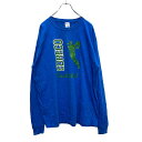 【中古】【古着】 GILDAN 長袖 プリントTシャツ XLサイズ ビッグサイズ ロンT 青 ブルー 古着卸 アメリカ仕入 a505-7312