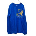 【中古】【古着】 GILDAN 長袖 プリントTシャツ Mサイズ ロンT 青 ブルー 古着卸 アメリカ仕入 a505-7334