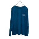 【中古】【古着】 ivory ella 長袖 プリント Tシャツ S グリーン アイボリーエラ ゾウ 胸ポケット ロンT 古着卸 アメリカ仕入 a506-506...