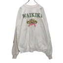 【中古】【古着】 Hanes プリント スウェットトレーナー XL ホワイト ヘインズ アメリカ製 ワイキキ ハワイ ヤシの木 古着卸 アメリカ仕入 a506-...