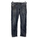 【中古】【古着】 DIESEL デニムパンツ W30 ディーゼル ボタンフライ WAYKEE グレー 古着卸 アメリカ仕入 2306-367