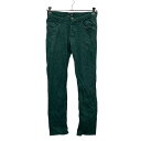 【中古】【古着】 チノパンツ W29 ボタンフライ スキニー ストレッチ グリーン 古着卸 アメリカ仕入 2306-450