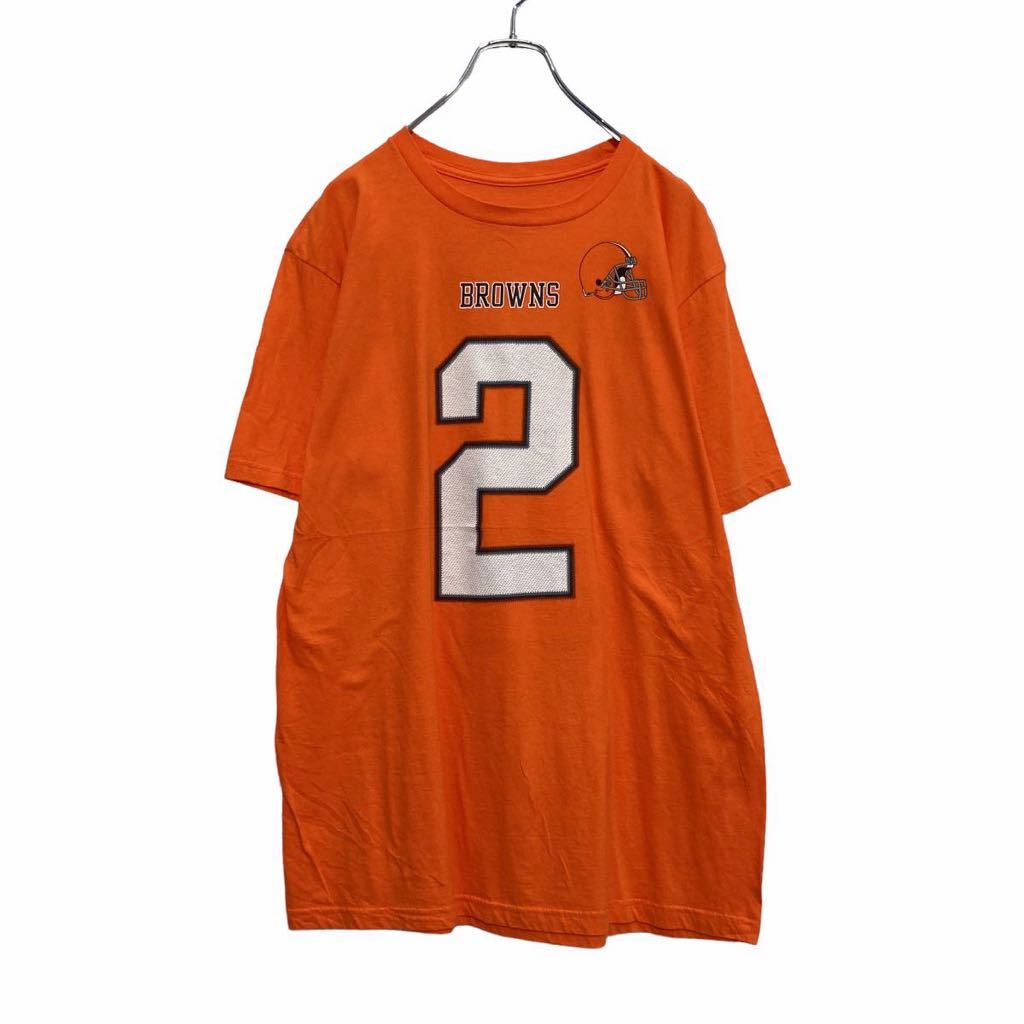  NFL TEAM apparel 半袖 プリント Tシャツ L オレンジ ホッケー クリーブランド ブラウンズ アメフト 古着卸 アメリカ仕入 a506-5394