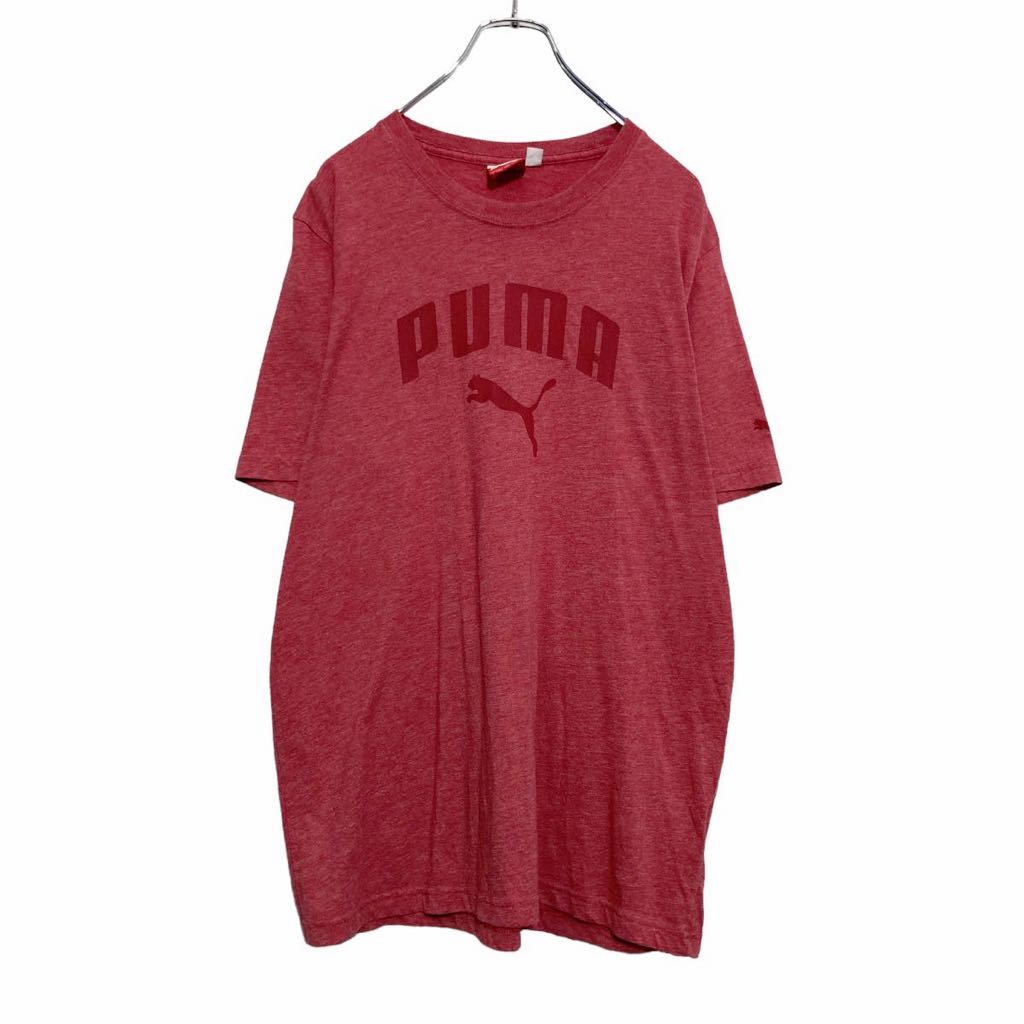  PUMA 半袖 プリント Tシャツ L レッド プーマ ロゴ スポーツ 古着卸 アメリカ仕入 a506-5397