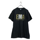 【中古】【古着】 JERZEES 半袖 プリント Tシャツ M ブラック ジャージーズ バックプリント カレッジ 古着卸 アメリカ仕入 a506-6015