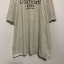 【中古】【古着】 carhartt 半袖 プリント Tシャツ 3L ライトベージュ カーハート ビッグサイズ 古着卸 アメリカ仕入 a506-6076