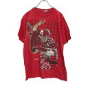【中古】【古着】 RUDEBOYS 半袖 プリント Tシャツ XL レッド ルードボーイ スケボー スケーター 古着卸 アメリカ仕入 a506-6078