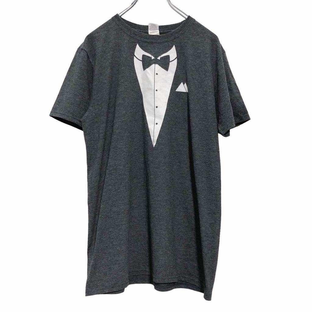 【中古】【古着】 GILDAN 半袖 プリント Tシャツ M グレー ホワイト ギルダン バックプリント 古着卸 アメリカ仕入 a506-6083