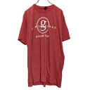 【中古】【古着】 tultex 半袖 プリント Tシャツ L レッド ホワイト タルテックス バックプリント 夏 古着卸 アメリカ仕入 a506-6085