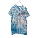 【中古】【古着】 GILDAN 半袖 プリント Tシャツ S ホワイト ブルー タイダイ サッカー スポーツ ギルダン 古着卸 アメリカ仕入 a506-6183
