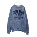 【中古】【古着】 U.S.vintage スウェット トレーナー M ブルー ネイビー 文字 プリント 裏起毛 古着卸 アメリカ仕入 a506-6204