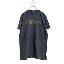 【中古】【古着】 半袖 プリント Tシャツ L ダークグレー スーパーマン フラッシュ 矢 古着卸 アメリカ仕入 a506-6570