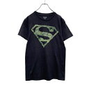 【中古】【古着】 Superman 半袖 プリント Tシャツ S ブラック 迷彩 スーパーマン シンボル キャラクター マーベル 古着卸 アメリカ仕入 a506...