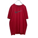 【中古】【古着】 NIKE 半袖 プリント Tシャツ L レッド グレー ロゴ ナイキ スポーツ ドライフィット 古着卸 アメリカ仕入 a506-6620