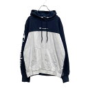 【中古】【古着】 Champion スウェット パーカー M ホワイト ネイビー チャンピオン ロゴ スポーツ フーディー 古着卸 アメリカ仕入 a506-66...