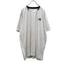 【中古】【古着】 adidas 半袖 プリント Tシャツ XL ホワイト ブラック ドット アディダス ロゴ スポーツ ビッグサイズ 古着卸 アメリカ仕入 a5...