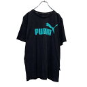 【中古】【古着】 PUMA 半袖 プリント Tシャツ M ブラック ブルー プーマ ロゴ スポーツ 古着卸 アメリカ仕入 a506-6822