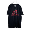 【中古】【古着】 adidas 半袖 プリント Tシャツ L ブラック レッド グレー アディダス スポーツ 古着卸 アメリカ仕入 a506-6825
