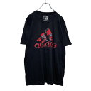 【中古】【古着】 adidas 半袖 プリント Tシャツ L ブ