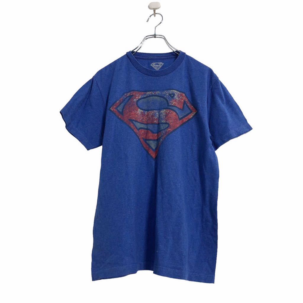 【中古】【古着】 Superman 半袖 ロゴ Tシャツ M ブルー スーパーマン ビッグロゴ 古着卸 アメリカ仕入 a506-6902