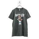 【中古】【古着】 CANVAS 半袖 プリント Tシャツ S グレー キャンバス サドルバックキッズ 男の人 着物 古着卸 アメリカ仕入 a506-6911