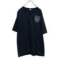 【中古】【古着】 半袖 プリント Tシャツ L ブラック グレー ホワイト ドクロ スカル 古着卸 アメリカ仕入 a506-6922