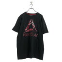【中古】【古着】 Reebok 半袖 プリント Tシャツ M ブラック リーボック ビッグロゴ スポーツ 夏 古着卸 アメリカ仕入 a506-7043
