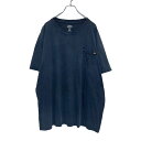 【中古】【古着】 Dickies 半袖 ロゴ Tシャツ 2XL ネイビー ディッキーズ ワーク ストリート 胸ポケット ビッグサイズ 古着卸 アメリカ仕入 a506-7087