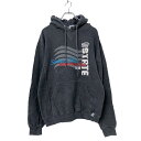 【中古】【古着】 RUSSELLATHLETIC プリント スウェットパーカー M ダークグレー ラッセルアスレティック バックプリント 古着卸 アメリカ仕入 ...