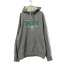 【中古】【古着】 PUMA プリント スウェットパーカー L ライトグレー ホワイト グリーン プーマ ライン ロゴ 古着卸 アメリカ仕入 a506-7120