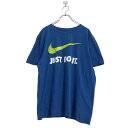 【中古】【古着】 NIKE 半袖 プリント Tシャツ L ブルー ナイキ スポーツ ビッグロゴ 古着卸 アメリカ仕入 a506-7187