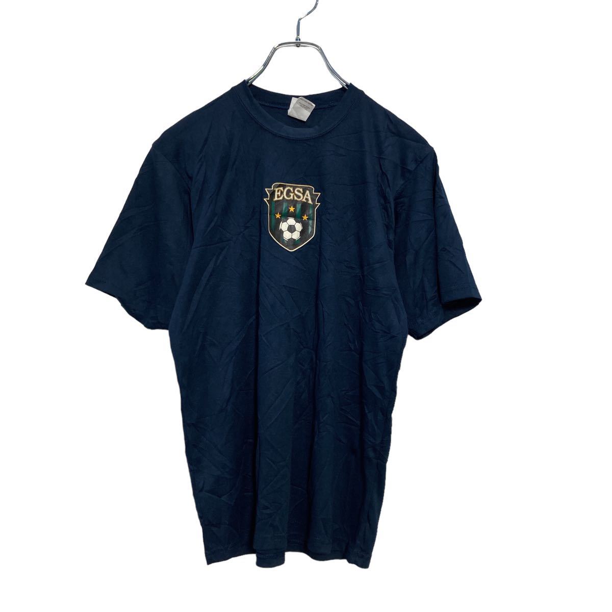 【中古】【古着】 C2SPORT 半袖 プリント Tシャツ ユースサイズ L 150～ ネイビー サッカー スポーツ サッカー 古着卸 アメリカ仕入 a506-7202