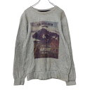 【中古】【古着】 プリント スウェットトレーナー M ライトグレー 山 写真 古着卸 アメリカ仕入 a506-7249