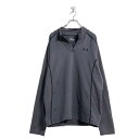 【中古】【古着】 UNDER ARMOUR ロゴ ジャージ トレーナー XL グレー アンダーアーマー ハーフジップ ワンポイントロゴ 古着卸 アメリカ仕入 a...