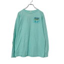 【中古】【古着】 ALSTYLE 長袖 プリント Tシャツ M ミント ブルー メキシコ製 ロンT 古着卸 アメリカ仕入 a507-5421