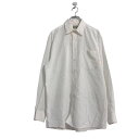 【中古】【古着】 長袖 ストライプ シャツ M位 ホワイト レギュラーカラー シンプル 古着卸 アメリカ仕入 a507-5588