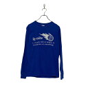 【中古】【古着】 GILDAN 長袖 プリント Tシャツ S ブルー ホワイト ギルダン 文字 ロゴ コットン ロンT USA 古着卸 アメリカ仕入 a507-...