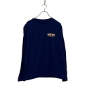 【中古】【古着】 長袖 プリント Tシャツ S〜 ネイビー イエロー 胸元 バックプリント ロゴ 数学 math チーム ロンT 古着卸 アメリカ仕入 a507...