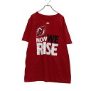 【中古】【古着】 adidas 半袖 プリント Tシャツ L レッド ホワイト ブラック アディダス スポーツ 古着卸 アメリカ仕入 a507-5629