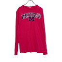 【中古】【古着】 DELTA 長袖 プリント Tシャツ M ピンク デルタ ロンT ロングTシャツ 古着卸 アメリカ仕入 a507-5679