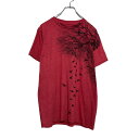 【中古】【古着】 APT.9 半袖 プリント Tシャツ S レッド ブラック 木 小鳥 イラスト 古着卸 アメリカ仕入 a507-5798