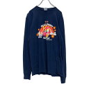 【中古】【古着】 PORT&COMPANY 長袖 プリント Tシャツ M ネイビー マラソン ロンT 古着卸 アメリカ仕入 a507-6221