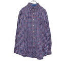 【中古】【古着】 CHAPS 長袖 チェック シャツ M ブルー レッド チャップス ボタンダウン 古着卸 アメリカ仕入 a507-6418