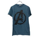【中古】【古着】 MARVEL 半袖 プリントTシャツ XS ブルー ブラック マーベル アベンジャーズ インフィニティウォー ロゴ 古着卸 アメリカ仕入 a5...