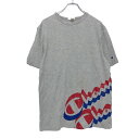 【中古】【古着】 champion 半袖 プリントTシャツ L ライトグレー ブルー レッド チャンピオン ロゴ バックプリント 古着卸 アメリカ仕入 a507...