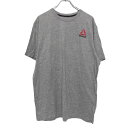 【中古】【古着】 Reebok 半袖 プリントTシャツ L ライトグレー レッド ブラック リーボック ロゴ 古着卸 アメリカ仕入 a507-6758