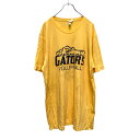 【中古】【古着】 CANVAS 半袖 プリントTシャツ 2XLサイズ ビッグサイズ レーヨンMIX 黄色 イエロー 古着卸 アメリカ仕入 a507-6783
